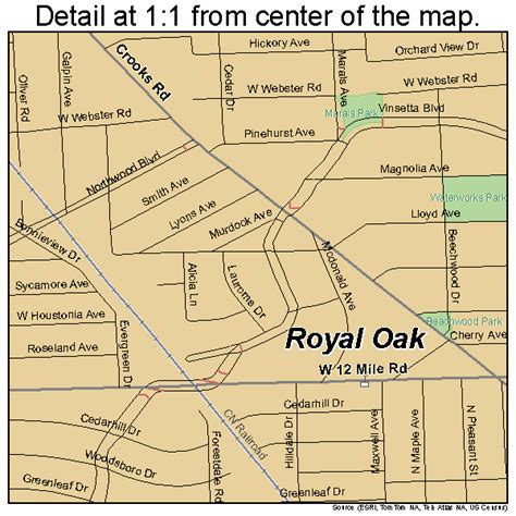 royal oak.|royal oaks map.